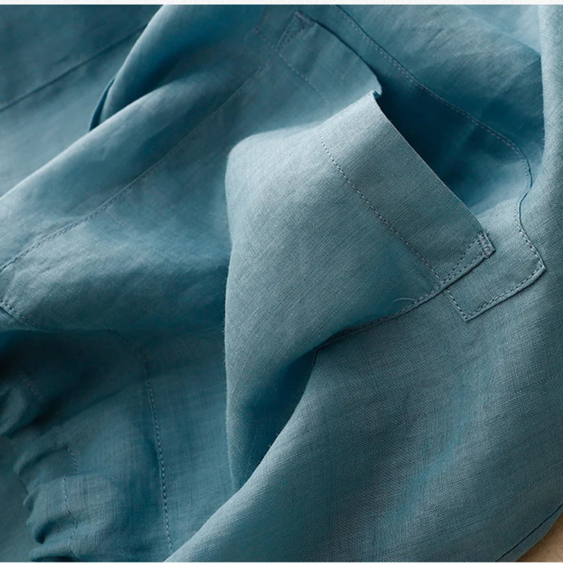 Blusa Capuz  de algodão e linho